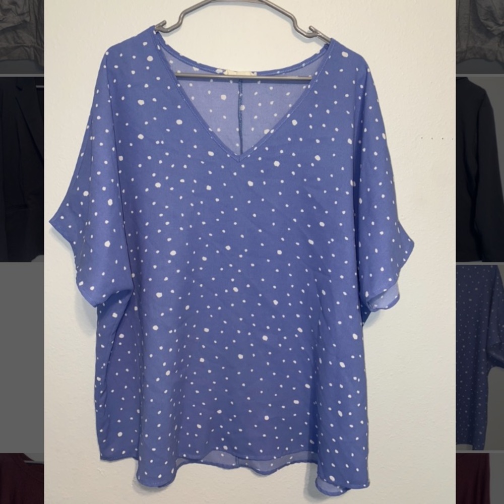 Blue polka dot blouse!
